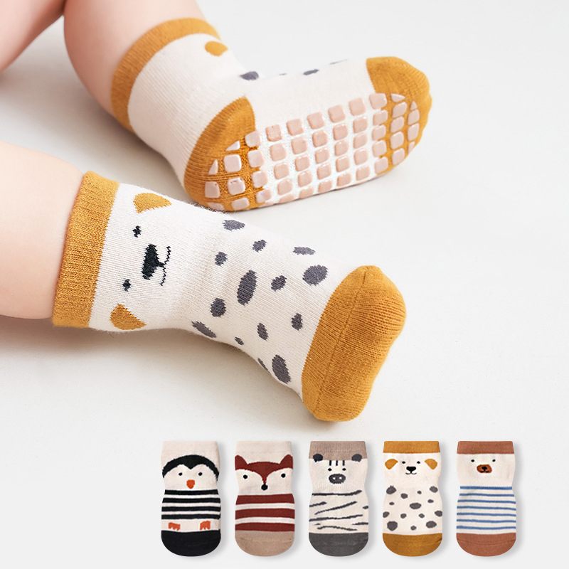 Unisex Baby Socks Non Slip - Mode babyvloersokken schattig dierontwerp antislip pasgeboren