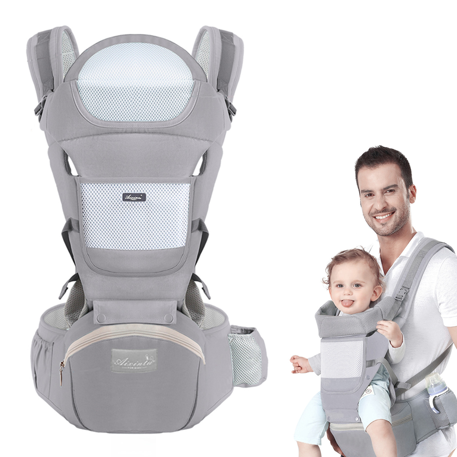 Ergonomic Baby Carrier Newborn To Toddler - Draagzak Ergonomische multifunctionele heupkruk voor baby's