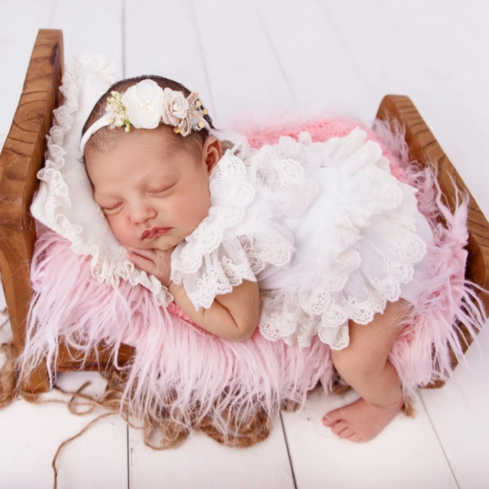 Newborn Baby Girl Romper Floral - Pasgeboren fotografie rekwisieten meisje kanten romper