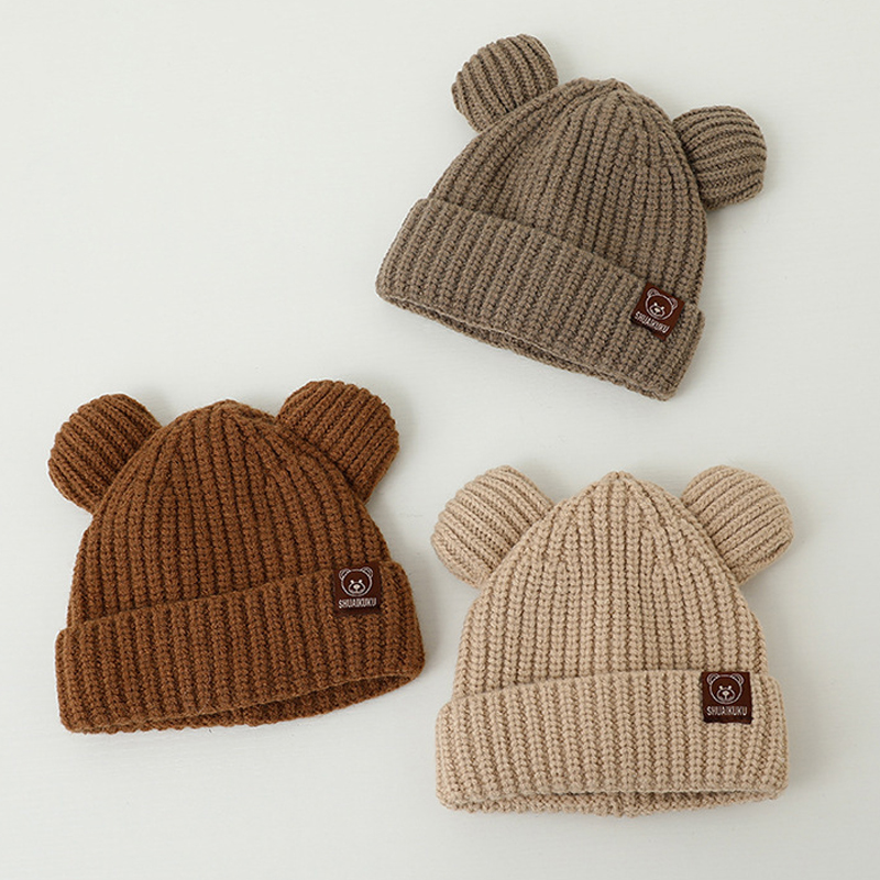 Infant Beanie Hat With Ears - Beer Baby Muts Cartoon Oren Warm