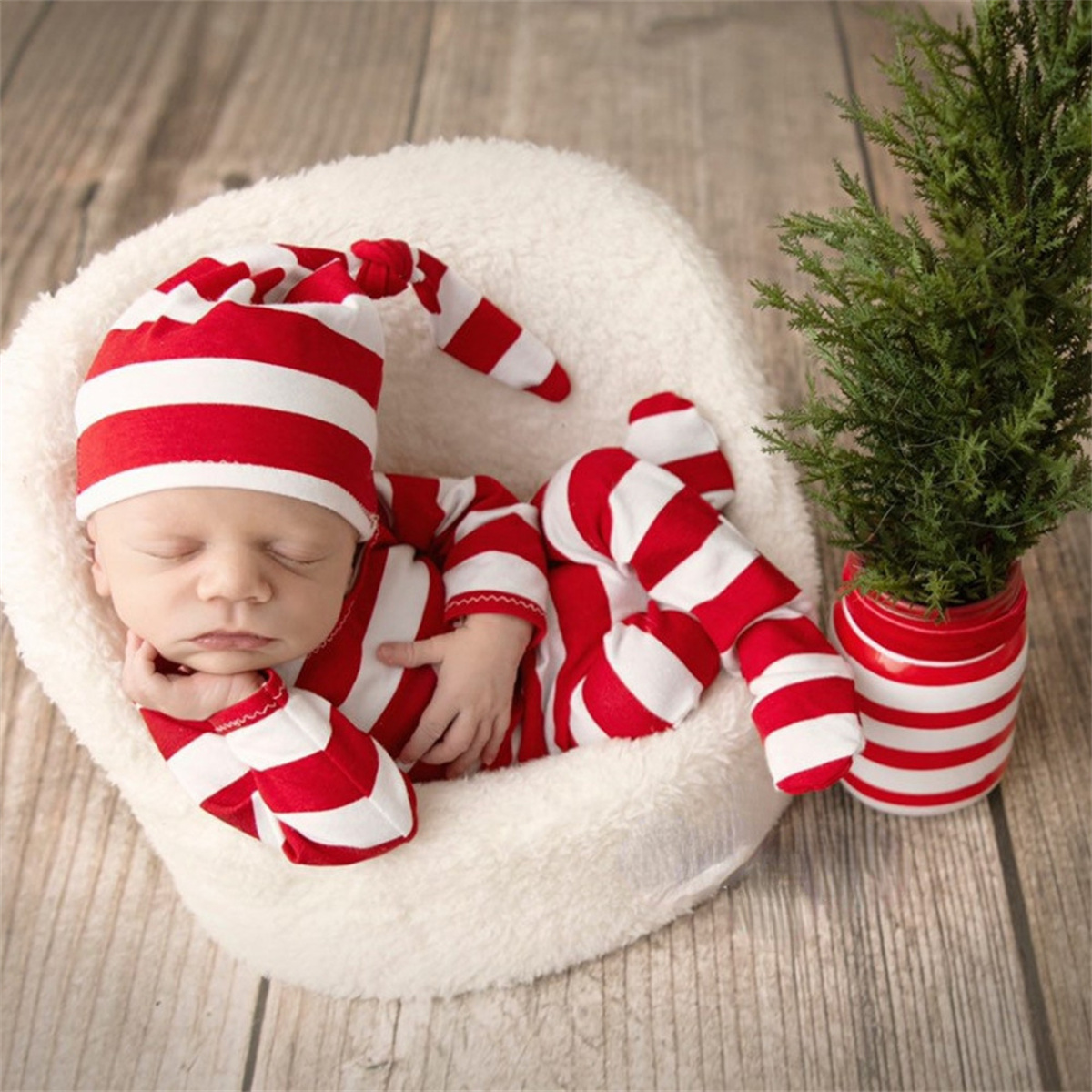 Infant Photography Props Outfit - Ylsteed rode jumpsuit voor pasgeborenen met