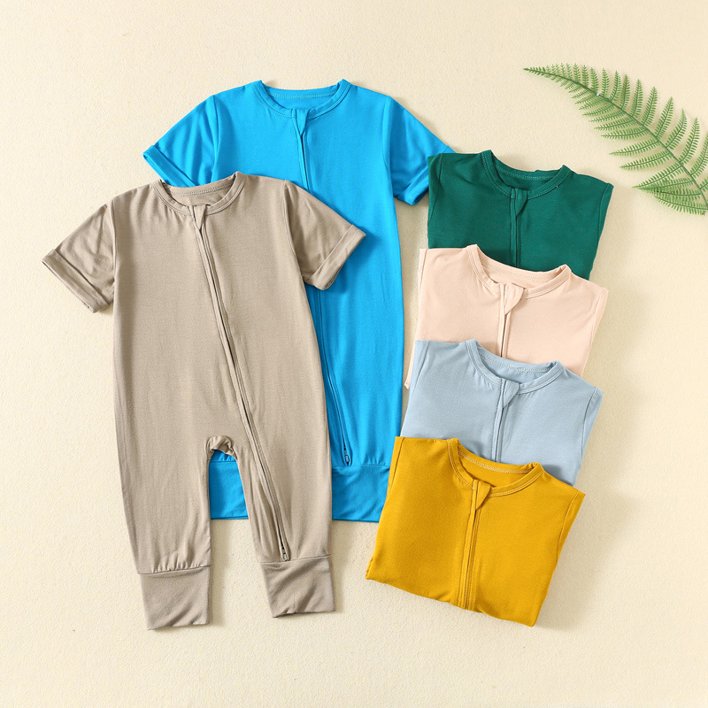 Cotton Baby Onesies Zipper - Somenie INS Style babyrompertje van bamboevezel,