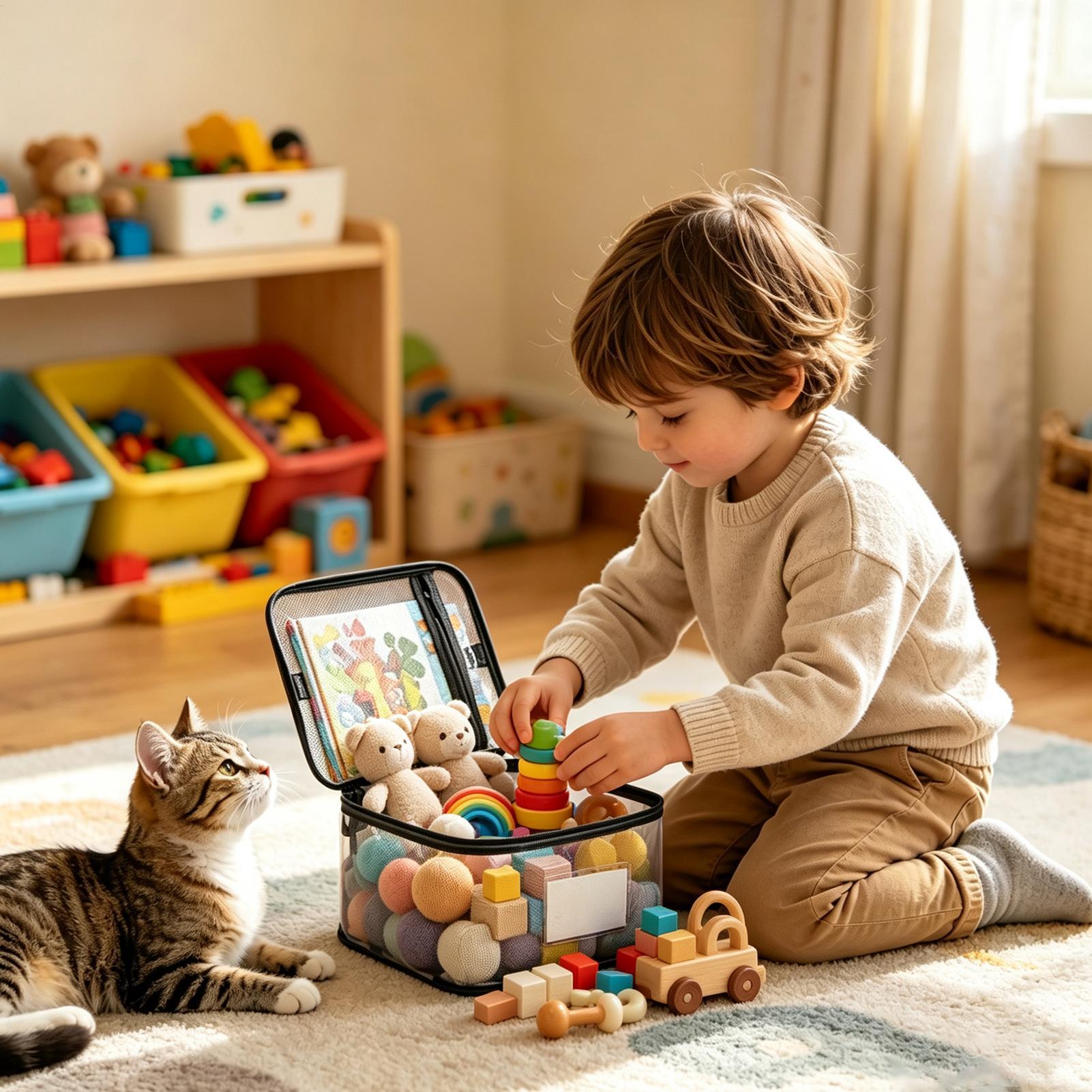 Doorzichtige speelgoedopbergza - Nursery recensie en prijs
