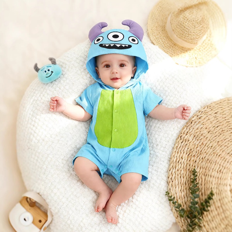 Baby Blauwe Monster Romper met - Cotton Baby Onesies Zipper recensie en prijs