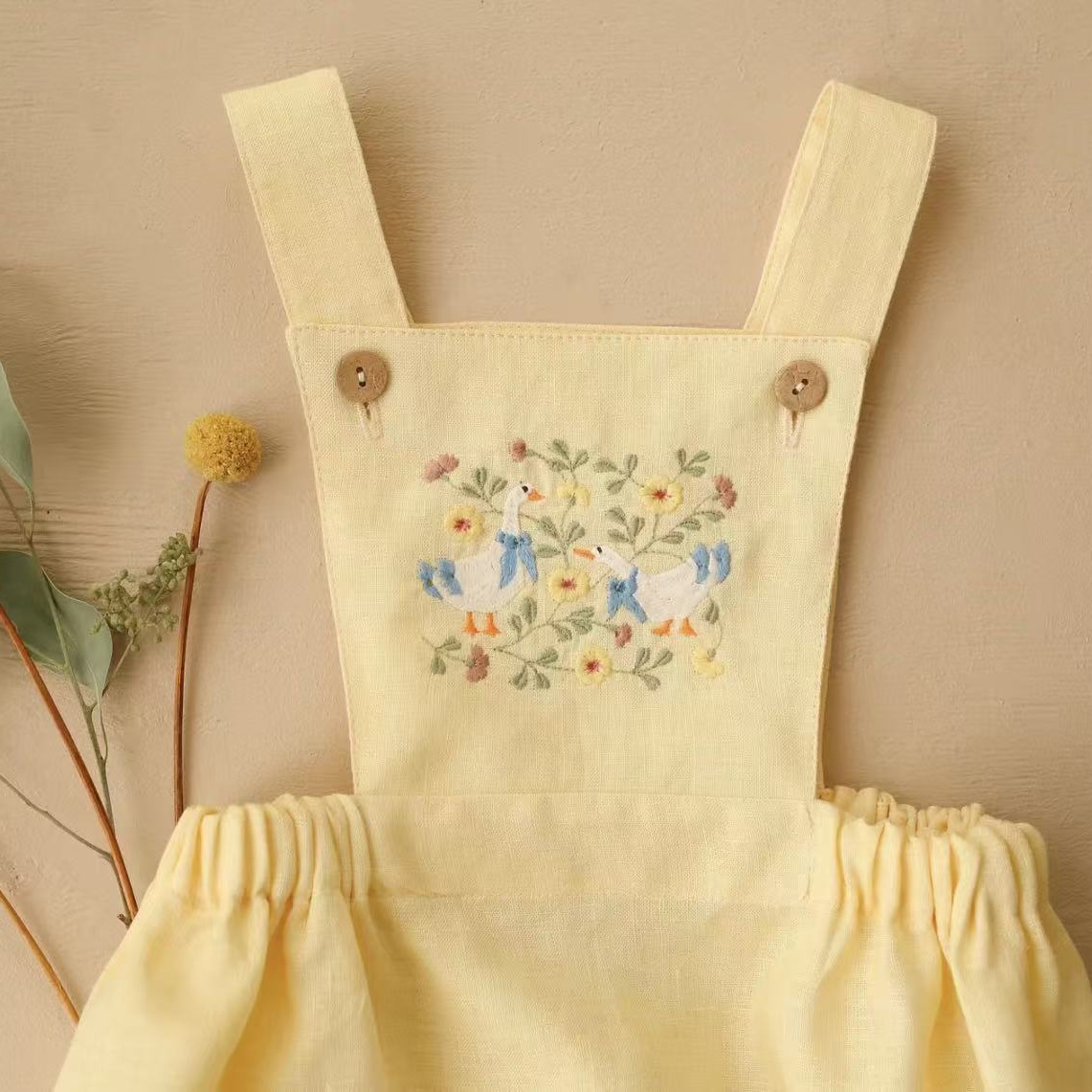 Landelijke stijl 2026 zomer ni - Baby Summer Linen Sleeveless Jumpsuit recensie en prijs