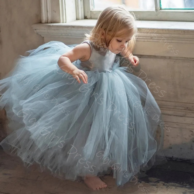 Blauwe bloemenmeisje jurk voor - Toddler Girl Tulle Party Dress recensie en prijs