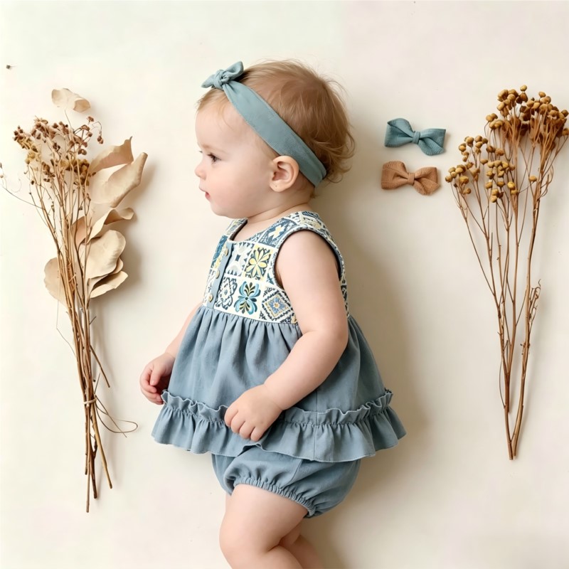 Mode pasgeboren baby meisje jo - Baby Summer Linen Sleeveless Jumpsuit recensie en prijs